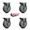 Service Caster 6'' Gray Poly Wheel Swivel Bolt Hole Caster Set with Posi Lock Brakes, 4PK SCC-BH20S614-PPUB-PLB-4 - alternate 5